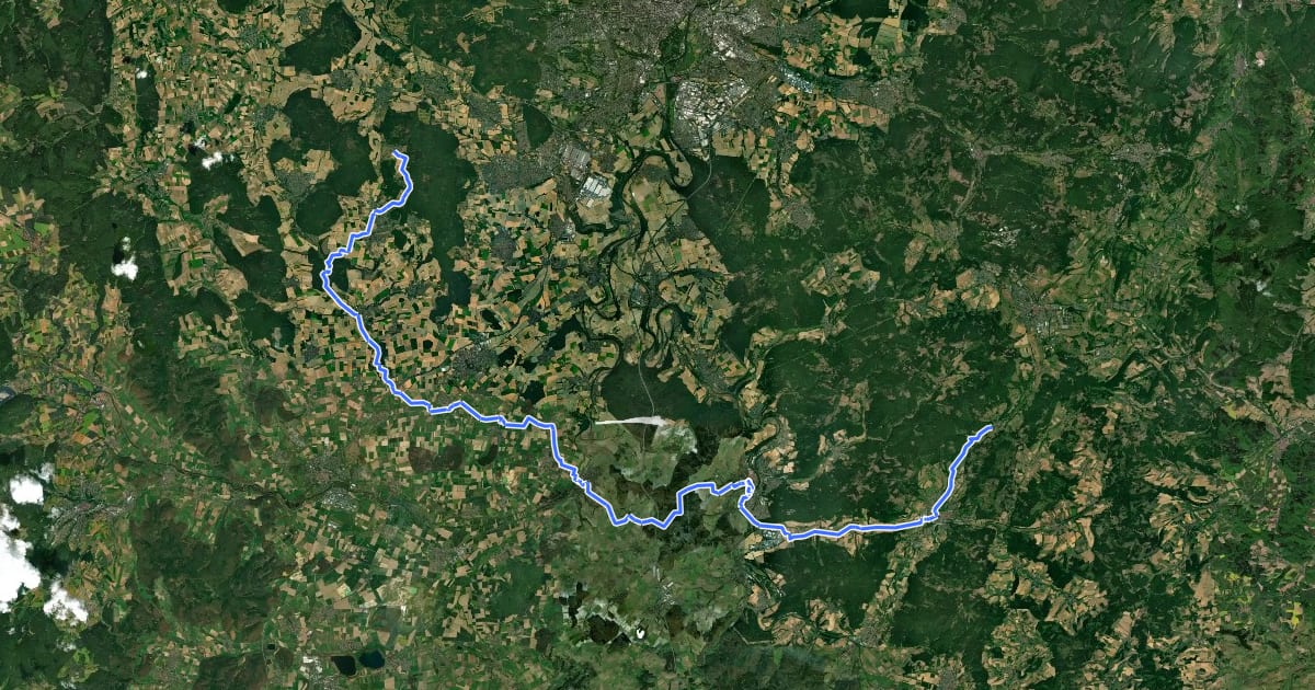 Маршрут Chattengau-Fulda-Weg на спутниковом снимке