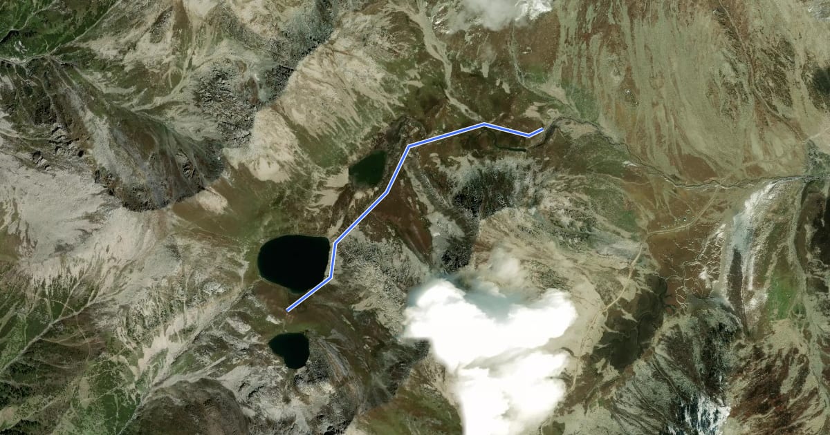 Маршрут Chauharnag lakes на спутниковом снимке