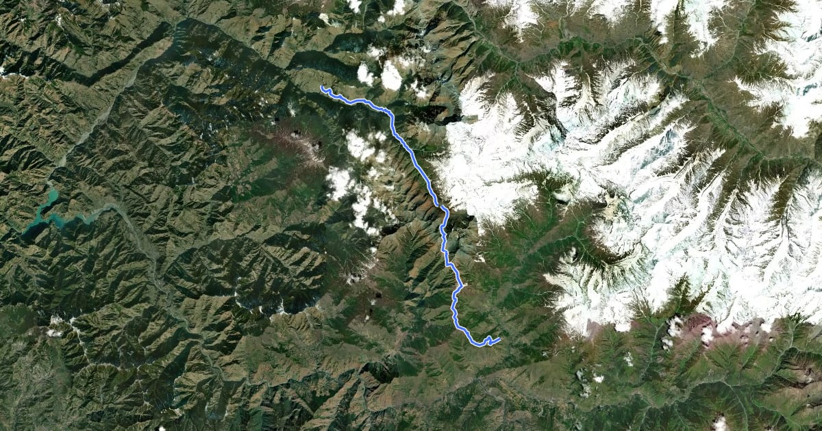 Маршрут Chaurasi Pass на спутниковом снимке