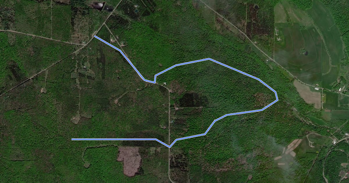 Маршрут Chautauqua - Deer Run на спутниковом снимке