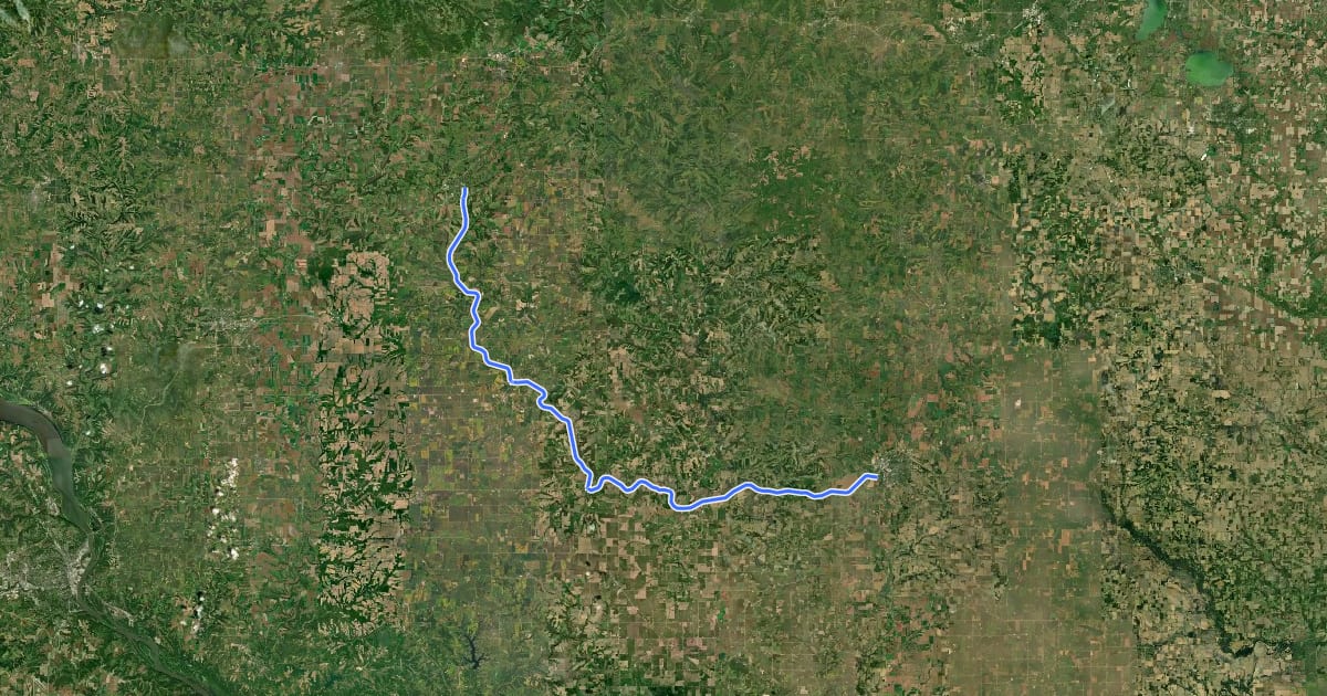 Маршрут Cheese Country Trail на спутниковом снимке