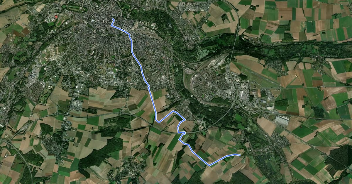 Маршрут Chemin d'Amiens à Compiègne на спутниковом снимке