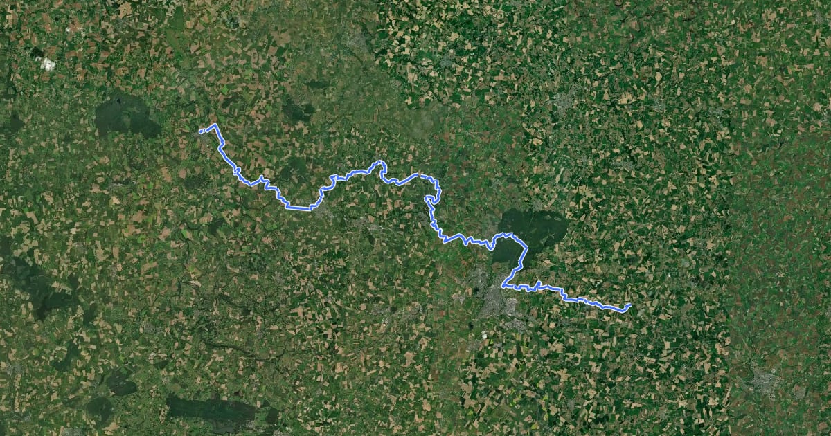 Маршрут Chemin d'Antrain au Pays de Fougères на спутниковом снимке