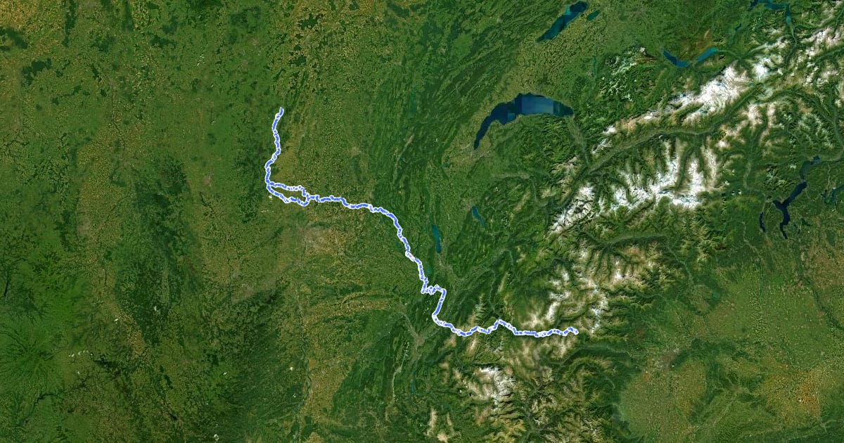 Маршрут Chemin d'Assise, Cluny - Montcenis на спутниковом снимке