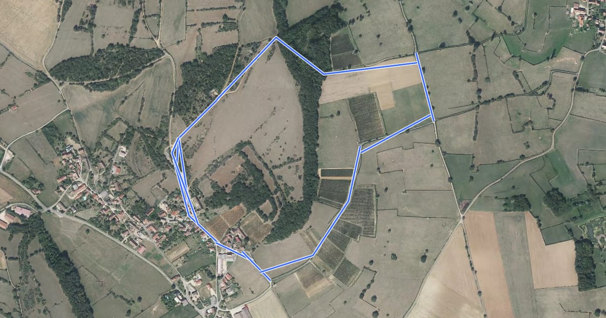 Маршрут Chemin de Choupierre на спутниковом снимке