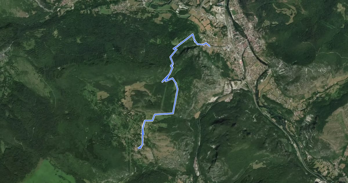 Маршрут Chemin de Génat на спутниковом снимке