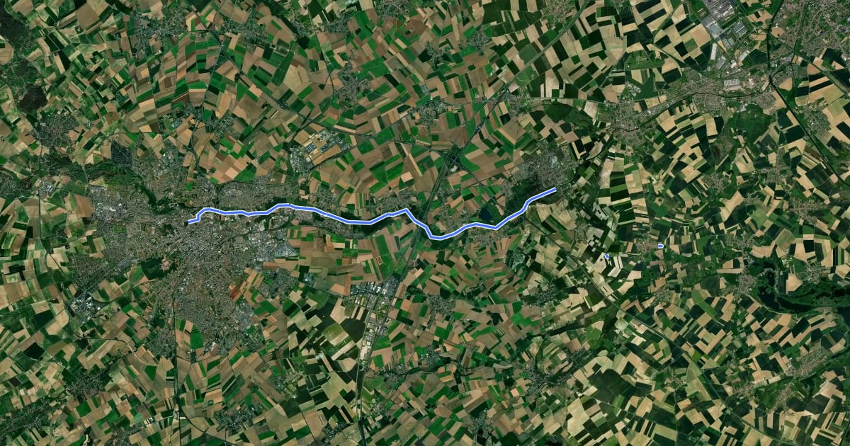Маршрут Chemin de halage du canal de la Scarpe на спутниковом снимке