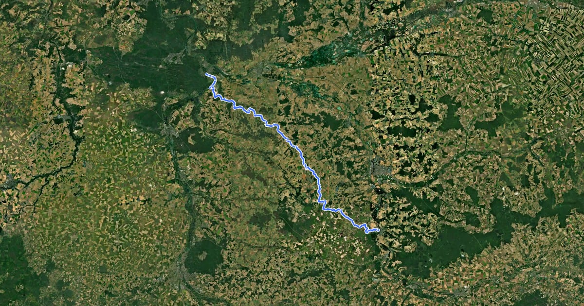 Маршрут Chemin de L'Orvanne на спутниковом снимке