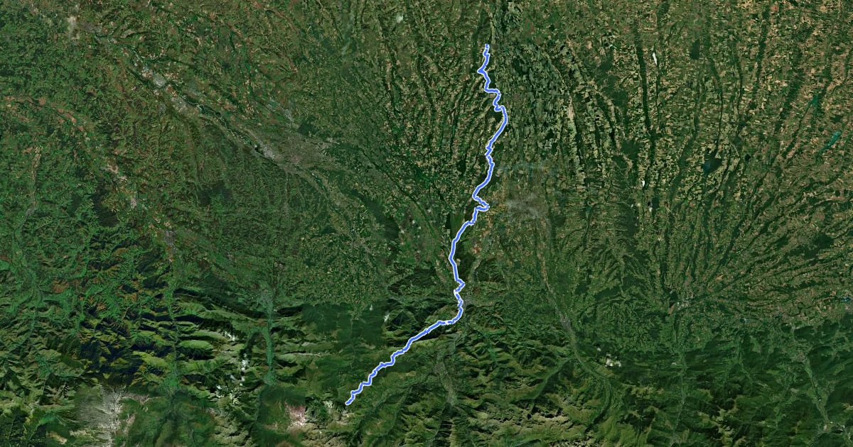 Маршрут Chemin de l'Ouest de Bigorre на спутниковом снимке