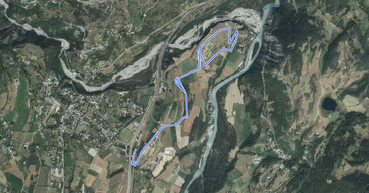 Маршрут Chemin de la Durance на спутниковом снимке