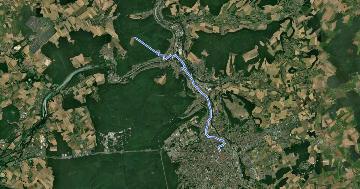 Маршрут Chemin de la Moselle accès Nancy nord на спутниковом снимке