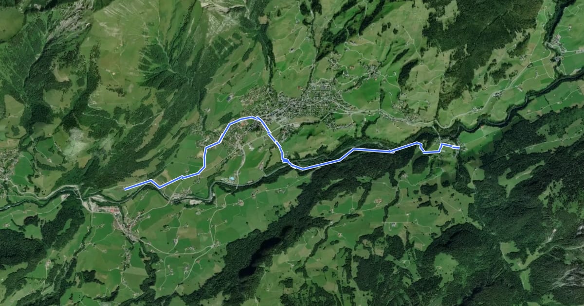 Маршрут Chemin de la Sarine au Pays-d'Enhaut на спутниковом снимке