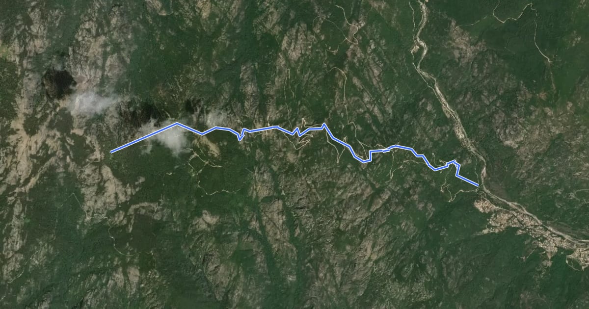 Маршрут Chemin de Luviu на спутниковом снимке