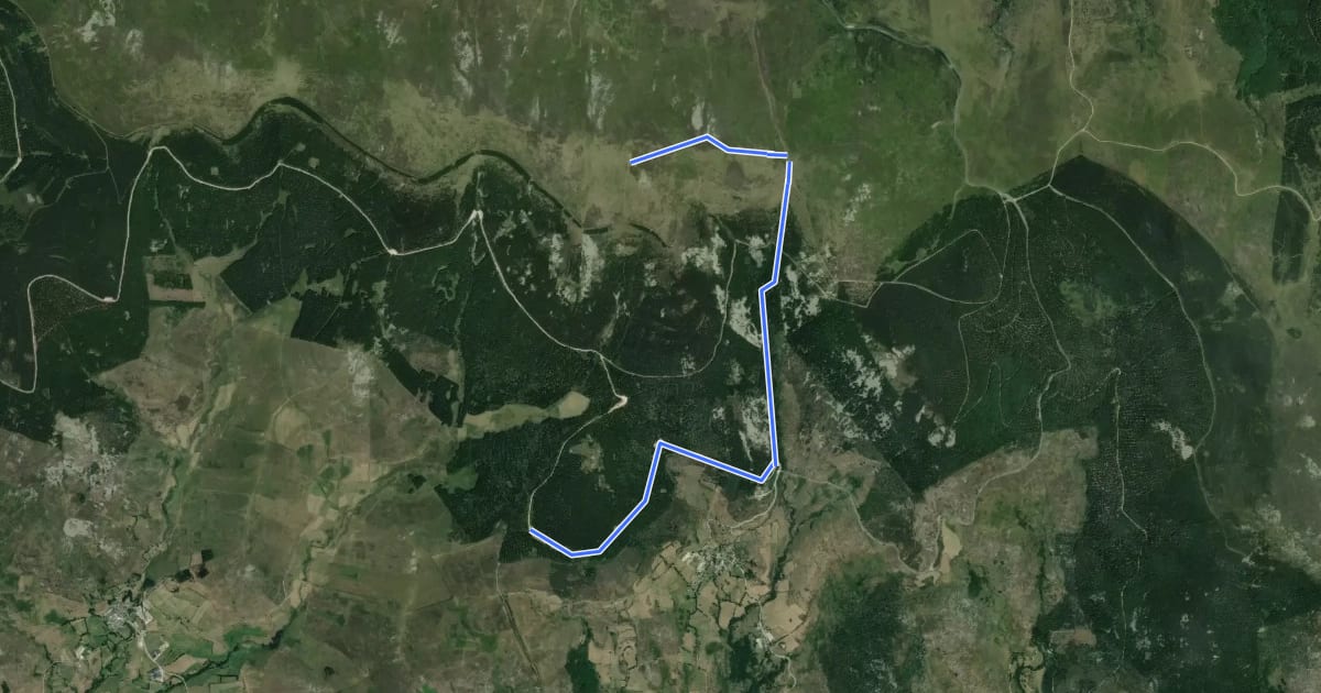 Маршрут Chemin de Malevrère на спутниковом снимке