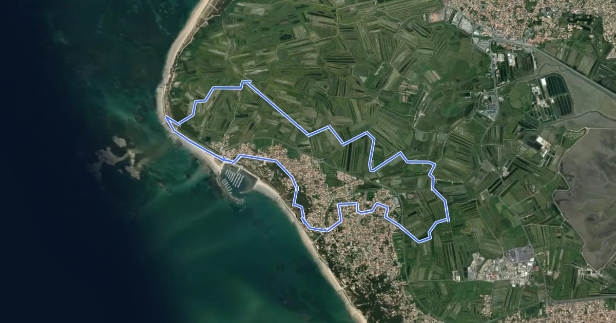 Маршрут Chemin de Mer et de Marais на спутниковом снимке
