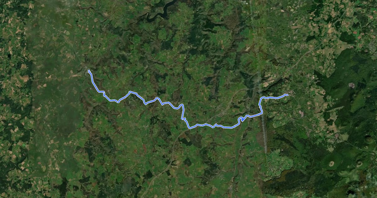 Маршрут Chemin de Montaigne de Saint-Ours à Pontaumur на спутниковом снимке