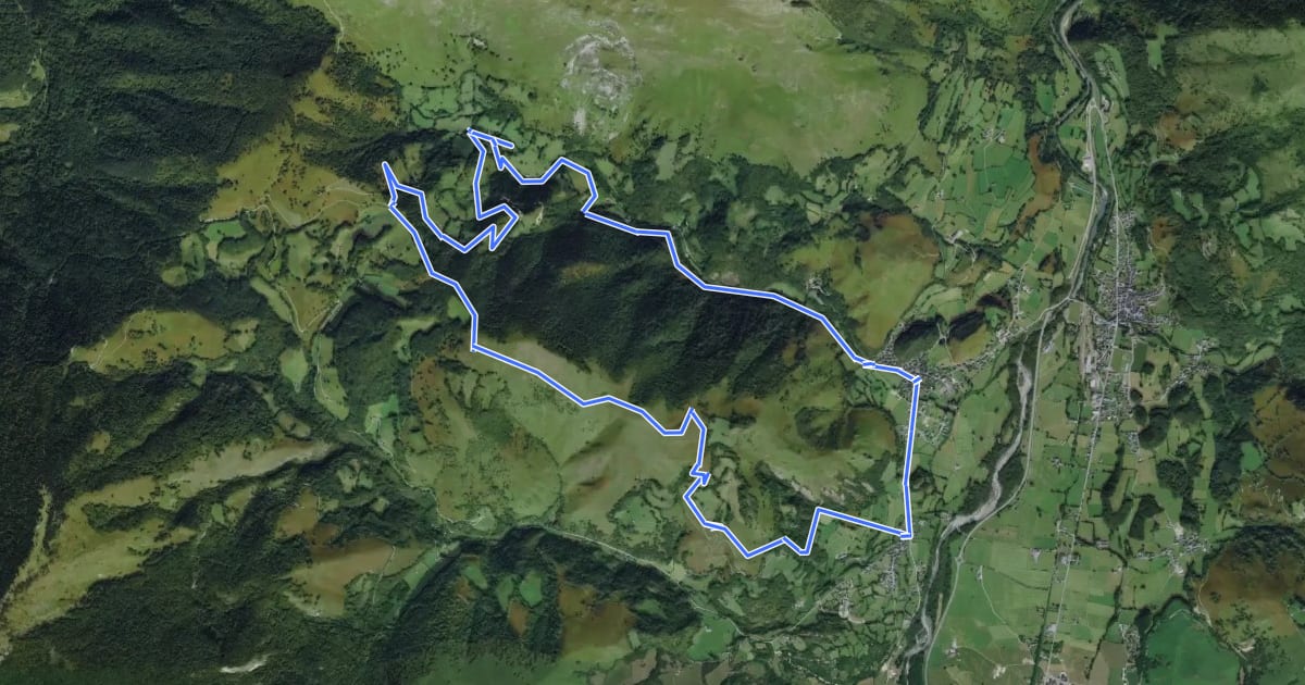 Маршрут Chemin de Pirait VTT asp42 на спутниковом снимке