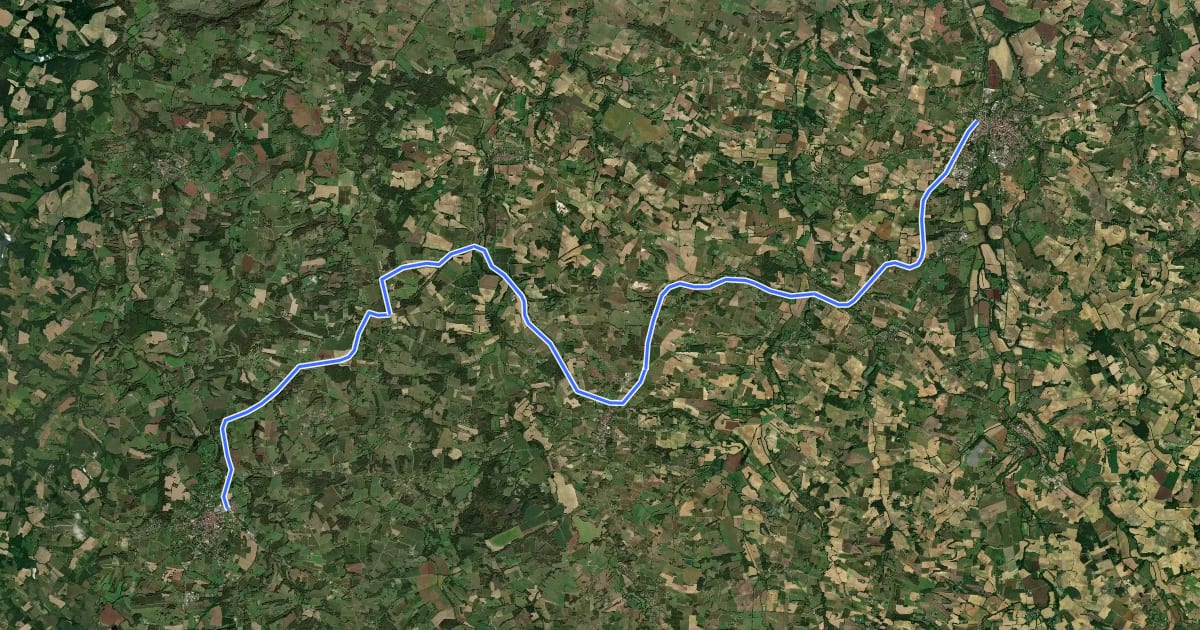 Маршрут Chemin de Saint-Jacques на спутниковом снимке