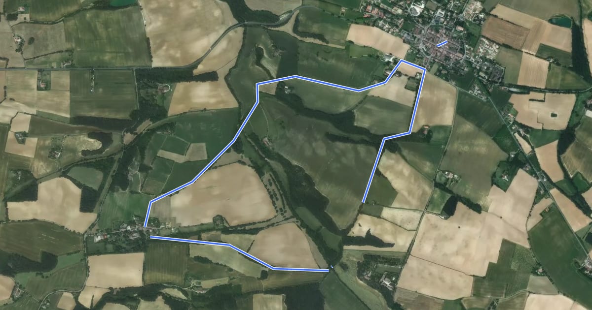 Маршрут Chemin de Sirac boucle на спутниковом снимке