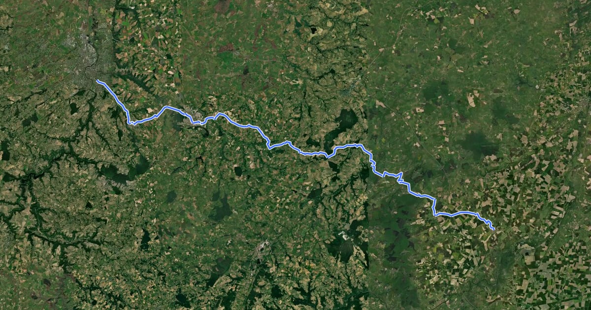 Маршрут Chemin de Szombathely, Charroux - Montluçon на спутниковом снимке