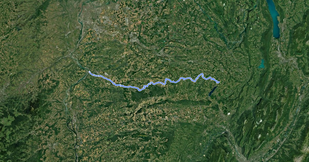 Маршрут Chemin de Szombathely, Saint-Pierre de Paladru - Vienne на спутниковом снимке
