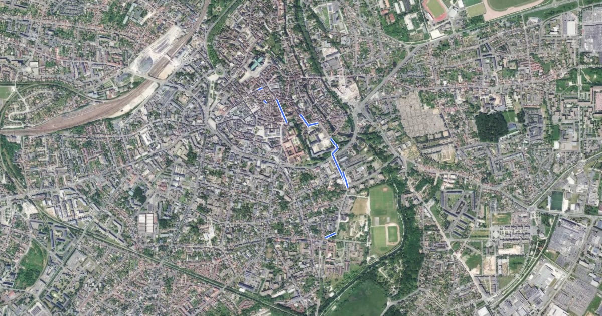 Маршрут Chemin de Trèves, Chartres - Châteaudun на спутниковом снимке