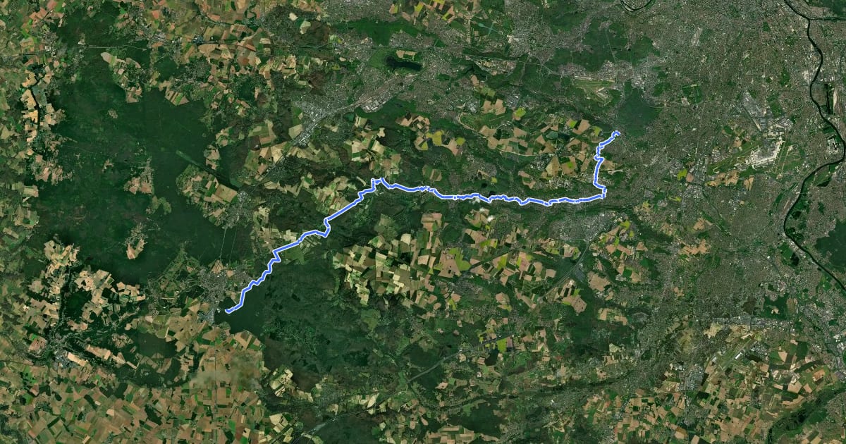 Маршрут Chemin de Trèves, Igny - Rambouillet на спутниковом снимке