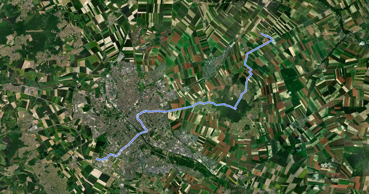 Маршрут Chemin de Trèves, Lavannes - Bezannes на спутниковом снимке