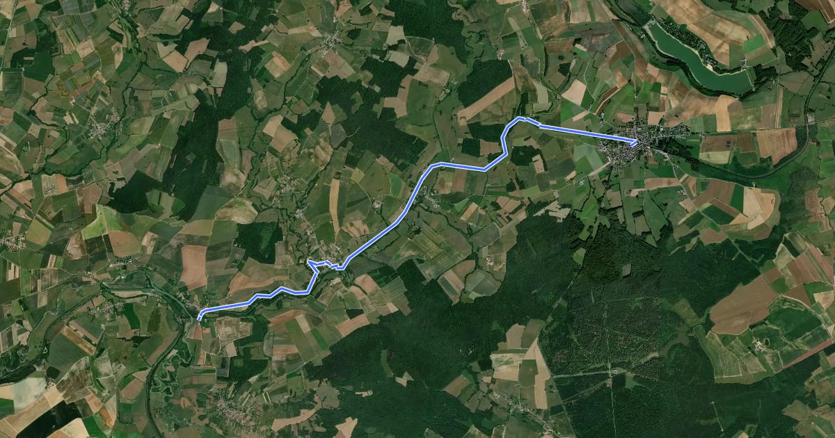 Маршрут Chemin de Trèves, Le Chesne - Semuy на спутниковом снимке