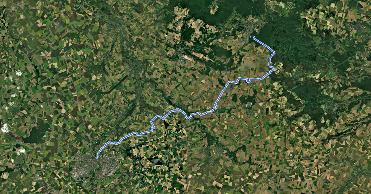 Маршрут Chemin de Trèves, Rambouillet - Chartres на спутниковом снимке