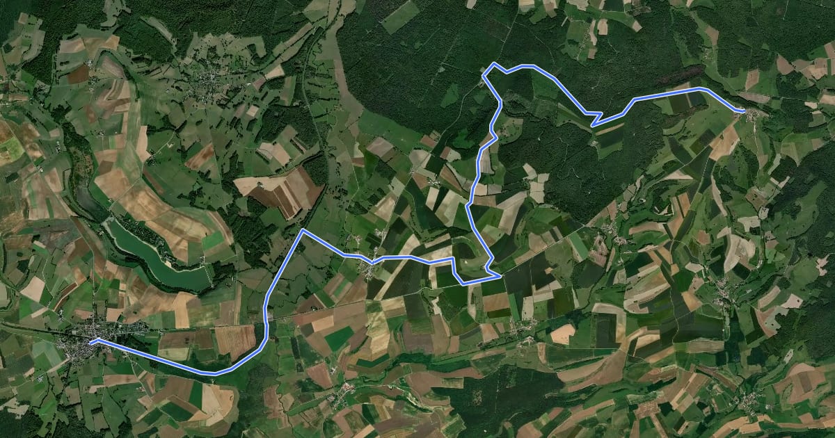 Маршрут Chemin de Trèves, Stonne - Le Chesne на спутниковом снимке