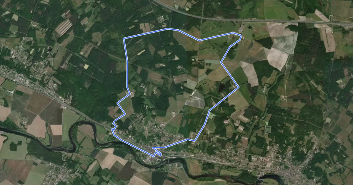 Маршрут Chemin des Barres на спутниковом снимке