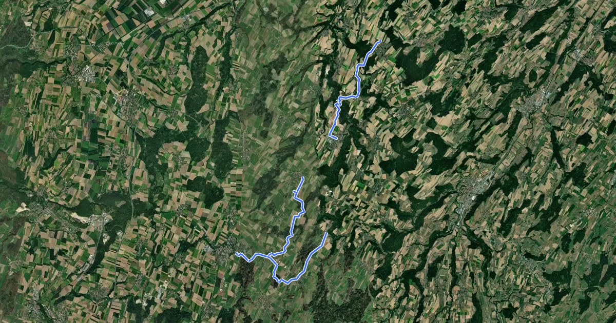 Маршрут Chemin des Blés на спутниковом снимке