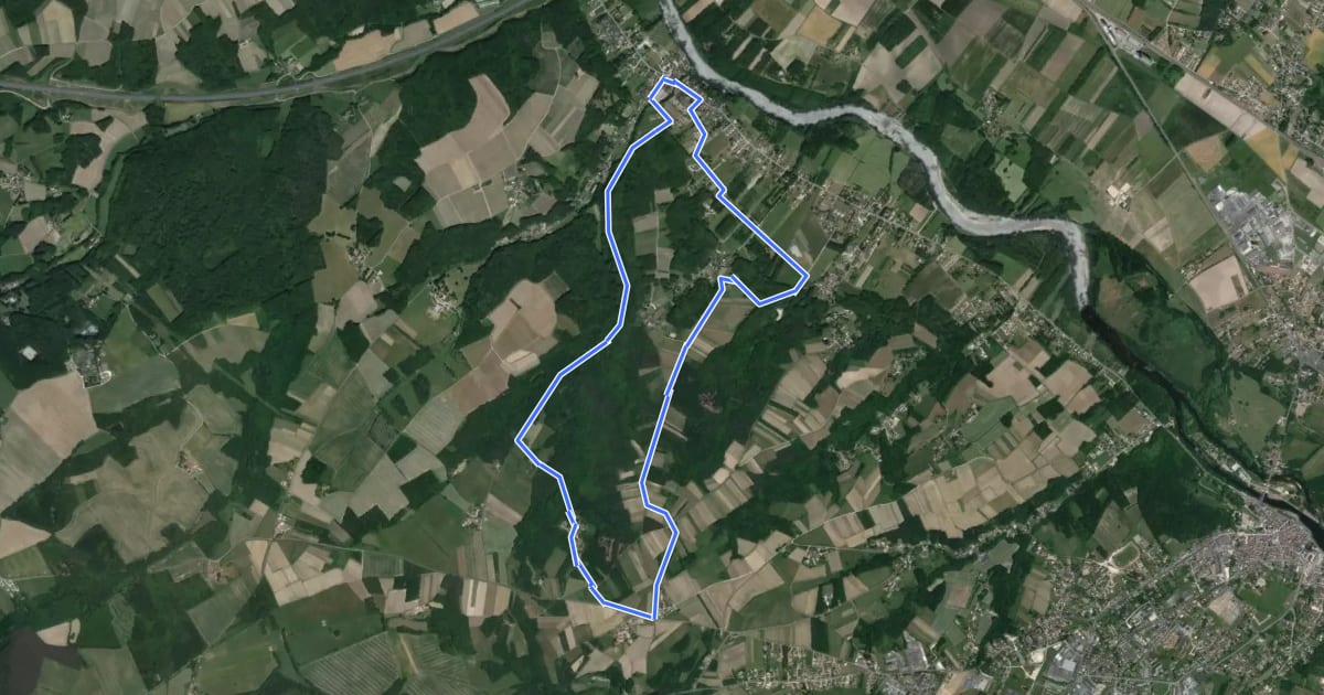 Маршрут Chemin des Caves et des Loges на спутниковом снимке