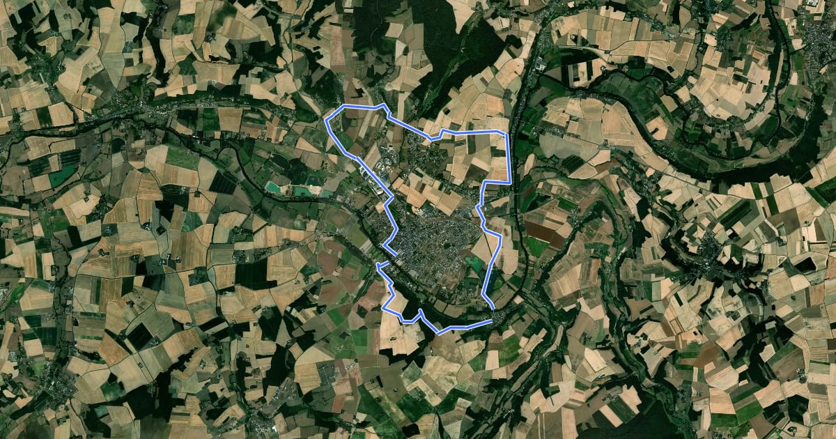 Маршрут Chemin des Châteaux на спутниковом снимке
