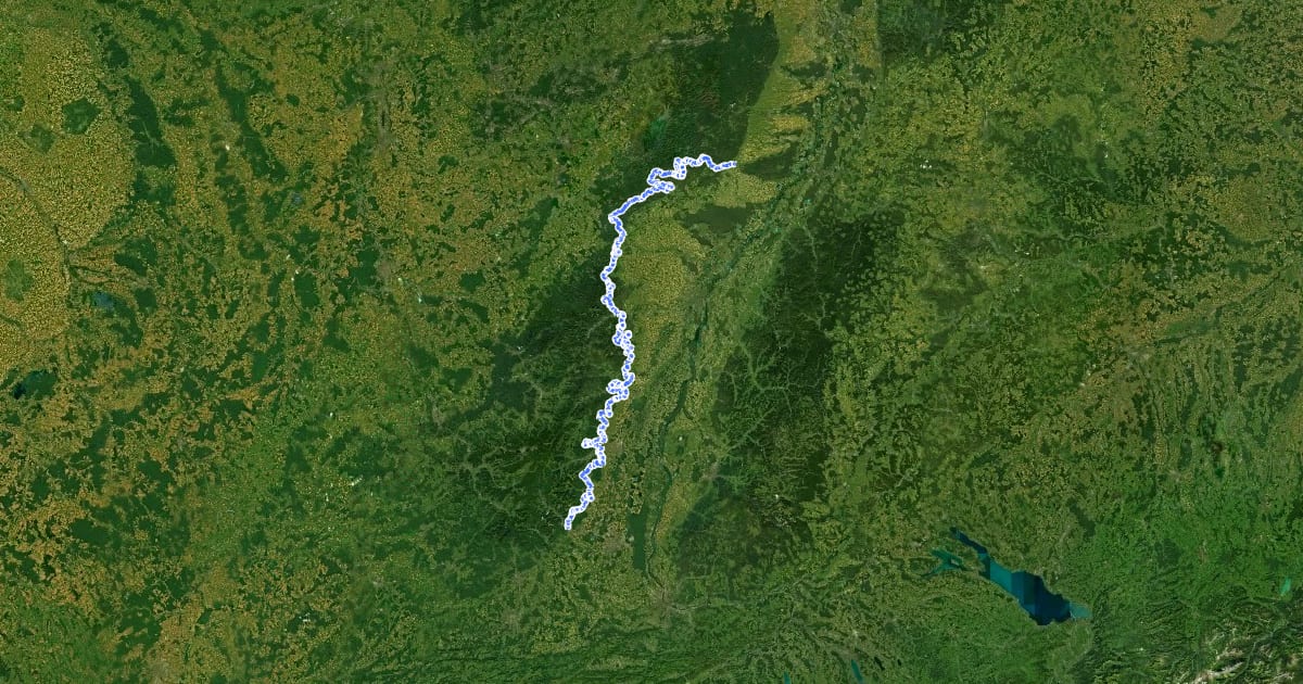 Маршрут Chemin des Châteaux forts d'Alsace на спутниковом снимке