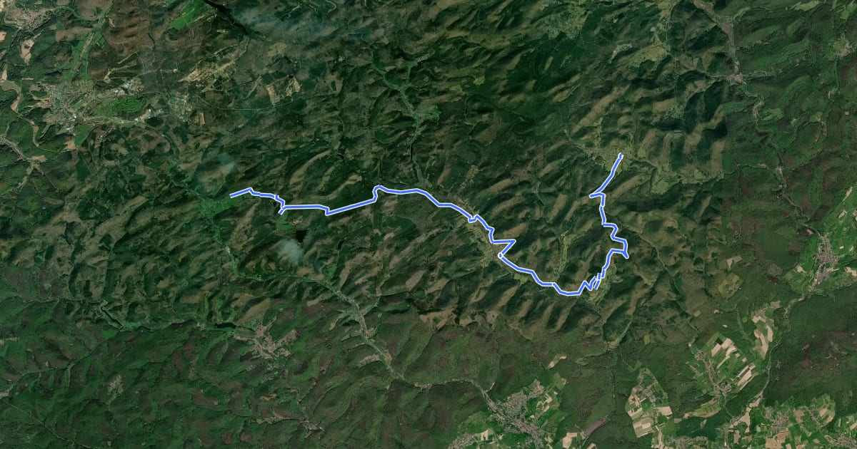 Маршрут Chemin des Châteaux forts d'Alsace équestre-section 1 на спутниковом снимке
