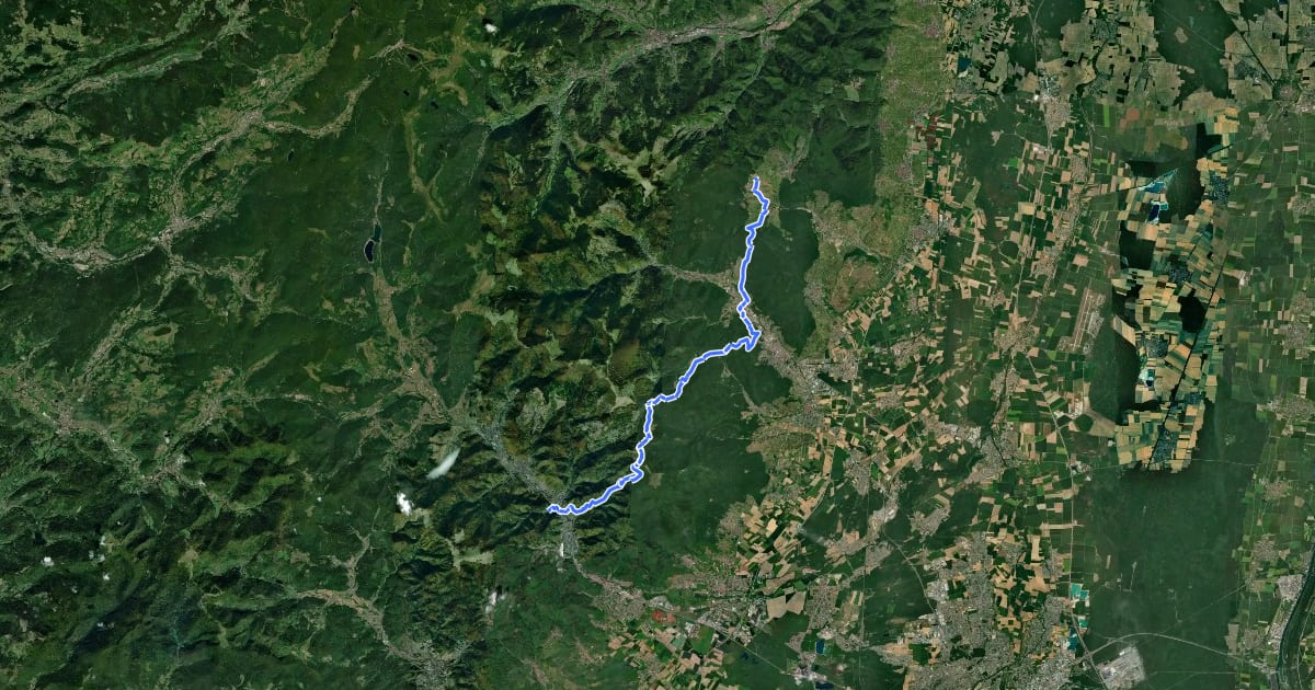 Маршрут Chemin des Châteaux forts d'Alsace équestre-section 13 на спутниковом снимке