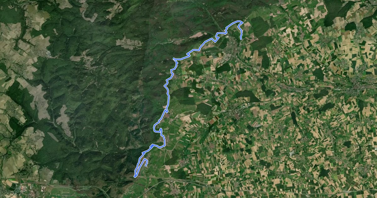 Маршрут Chemin des Châteaux forts d'Alsace équestre-section 3 на спутниковом снимке