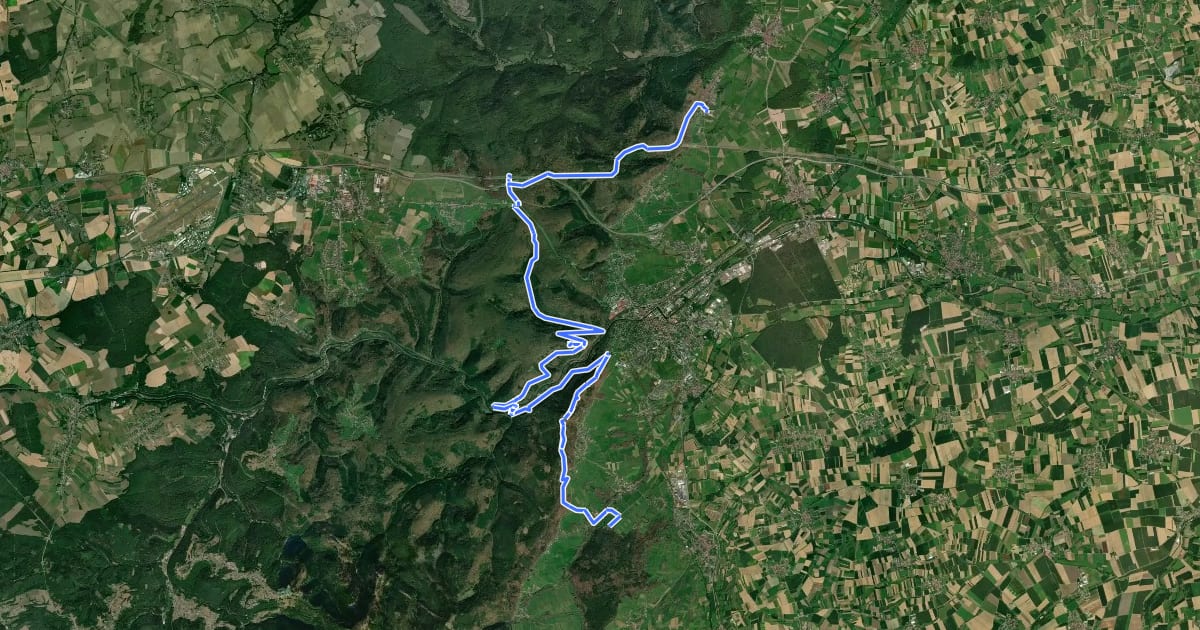 Маршрут Chemin des Châteaux forts d'Alsace équestre-section 4 на спутниковом снимке
