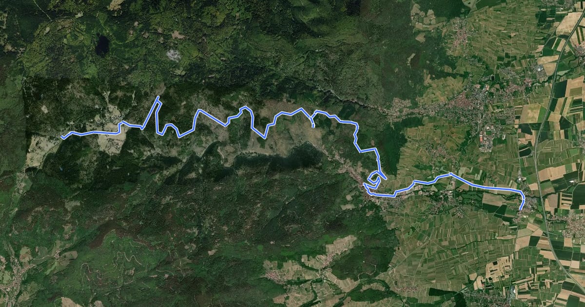 Маршрут Chemin des Châteaux forts d'Alsace équestre-section 8 на спутниковом снимке