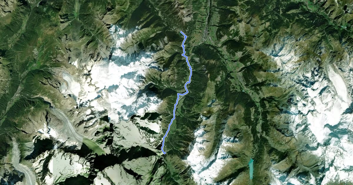 Маршрут Chemin des cols alpins на спутниковом снимке