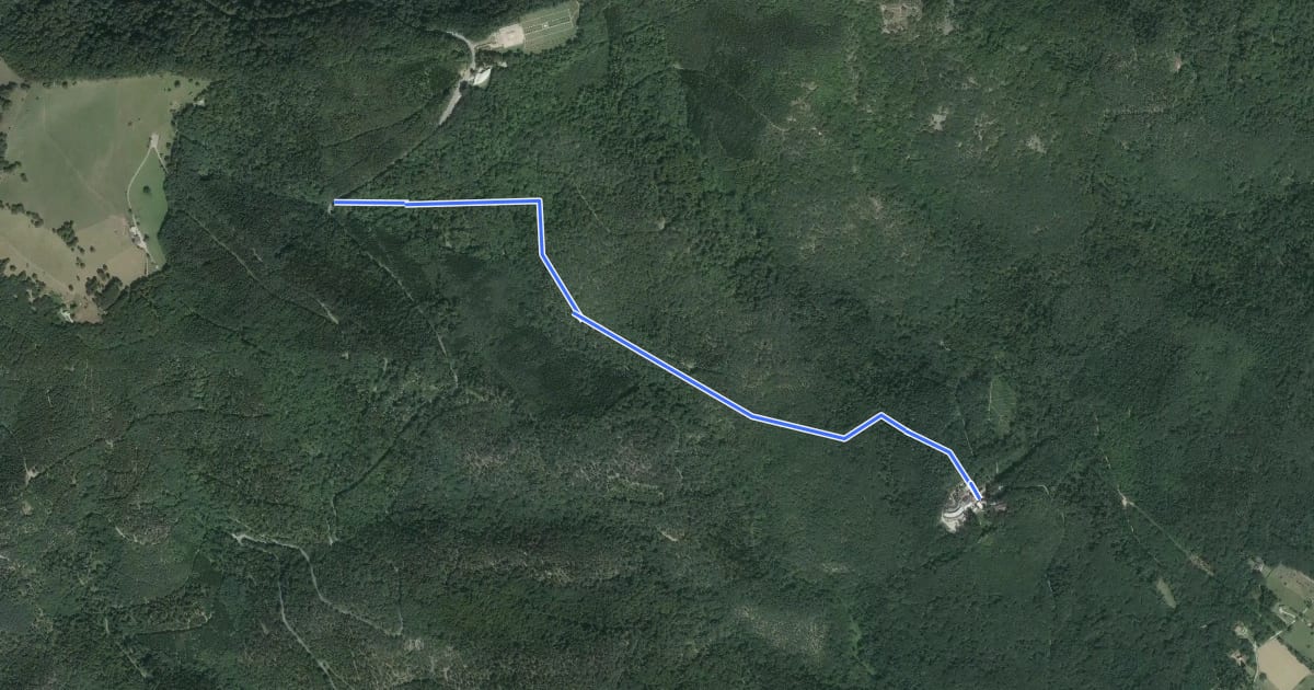 Маршрут Chemin des Dames на спутниковом снимке