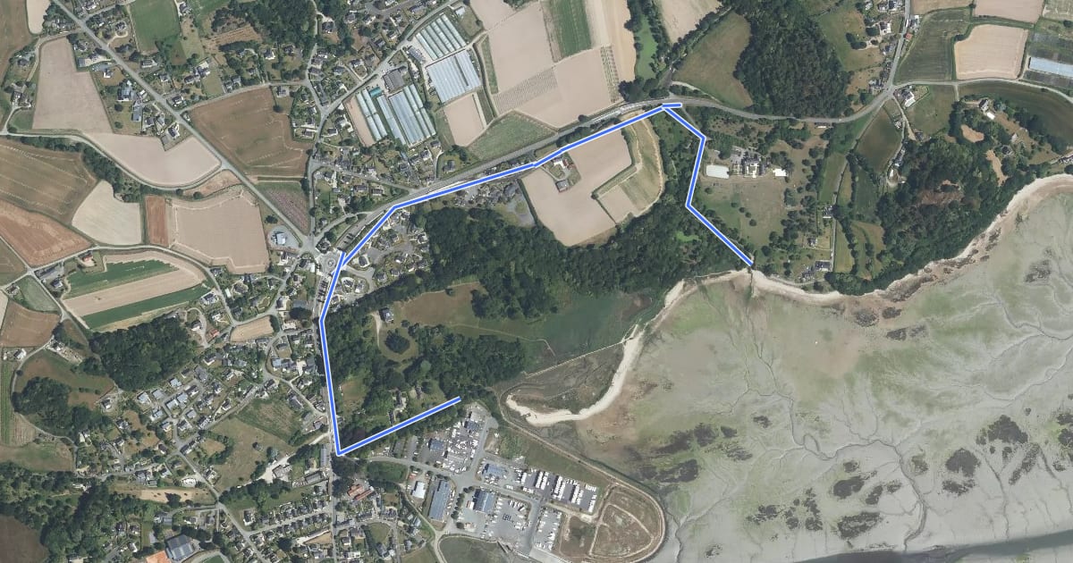 Маршрут Chemin des Douaniers, Brehec - Keriec, variante marée haute на спутниковом снимке