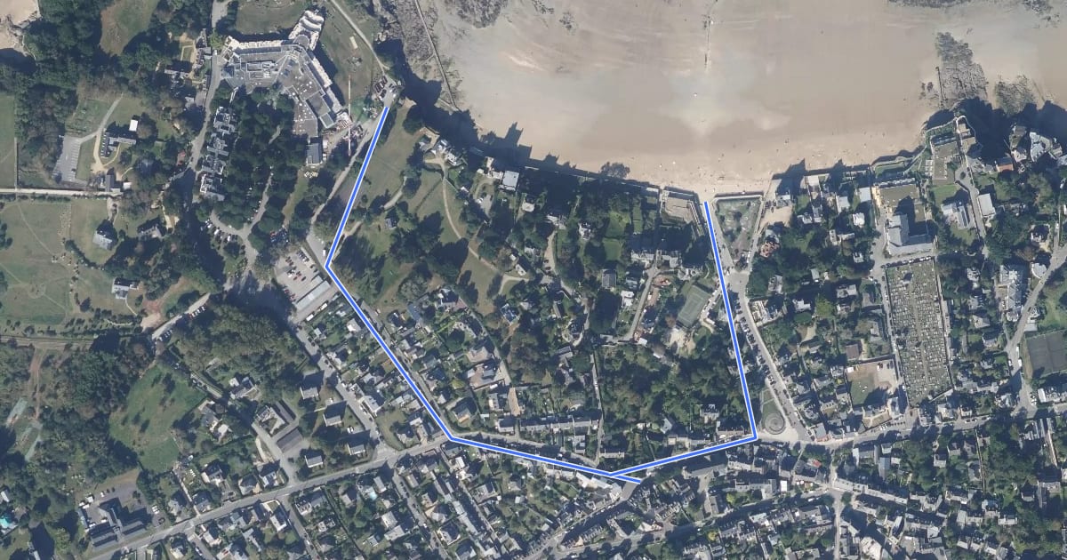 Маршрут Chemin des Douaniers, La Rance - Erquy, variante marée haute на спутниковом снимке