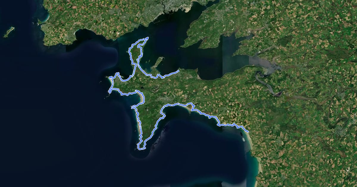 Маршрут Chemin des Douaniers, Lanvéoc - Pentrez на спутниковом снимке