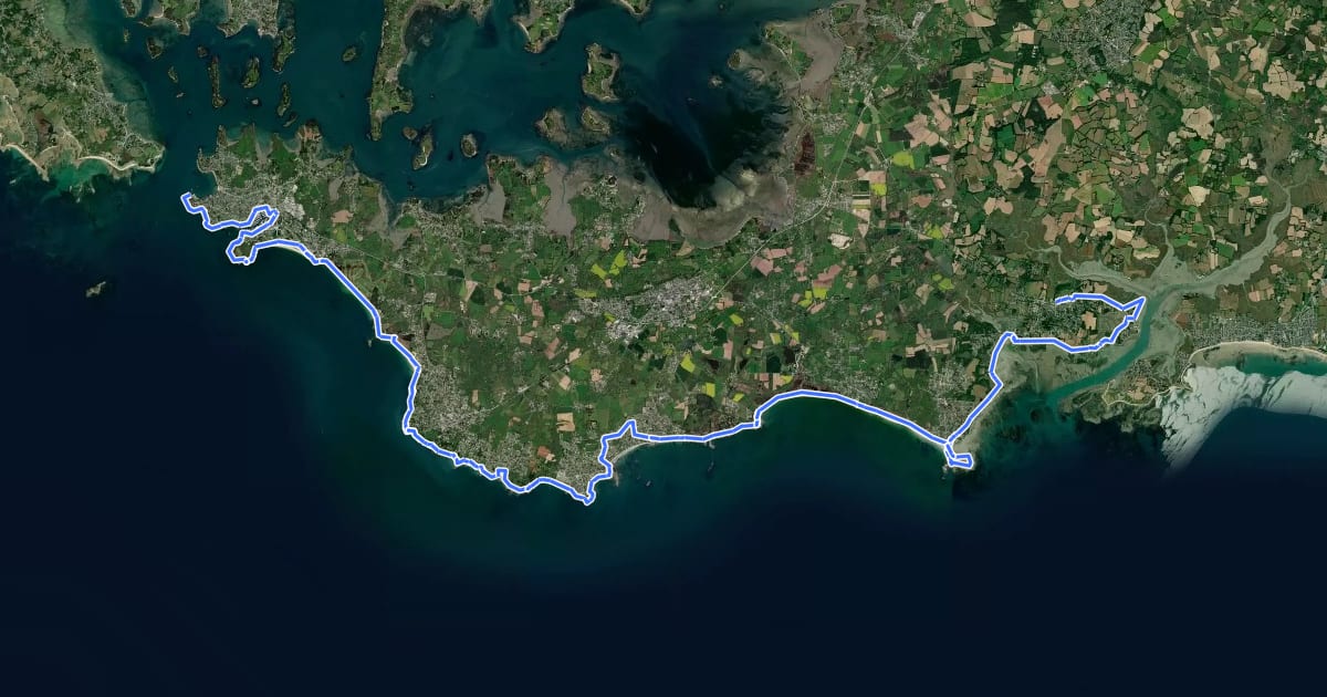 Маршрут Chemin des Douaniers, Port-Navalo - Le Tour-du-Parc на спутниковом снимке