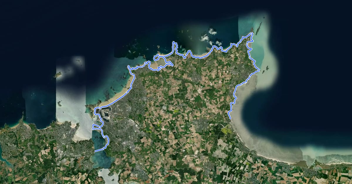 Маршрут Chemin des Douaniers, Saint-Méloir-des-Ondes - La Rance на спутниковом снимке