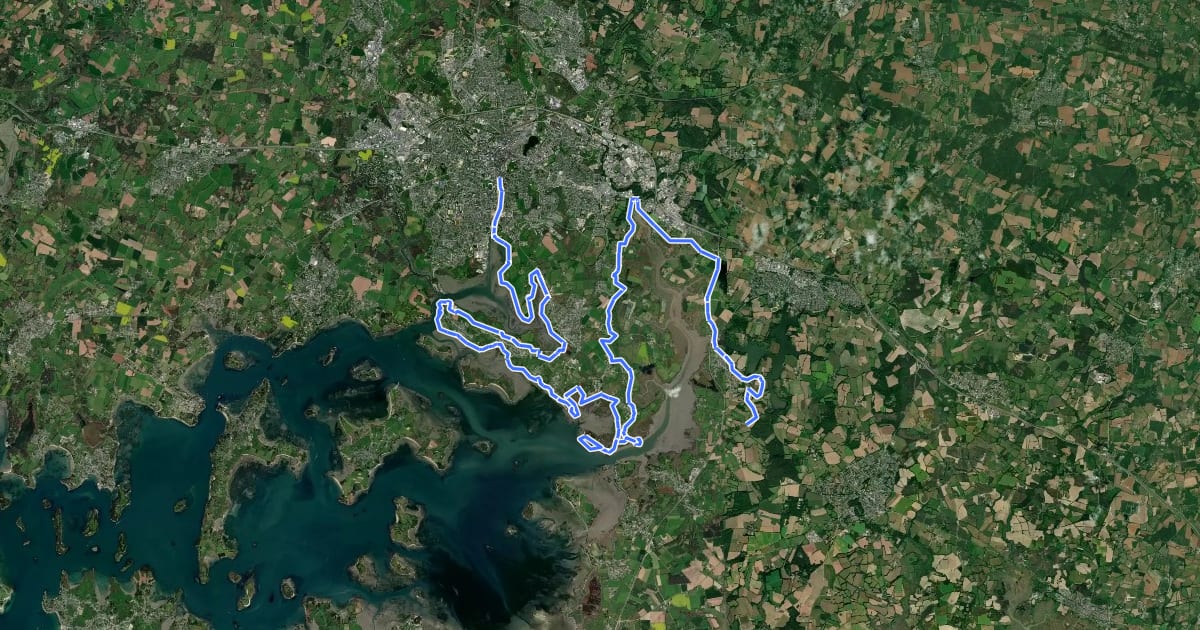 Маршрут Chemin des Douaniers, Vannes - Noyalo на спутниковом снимке