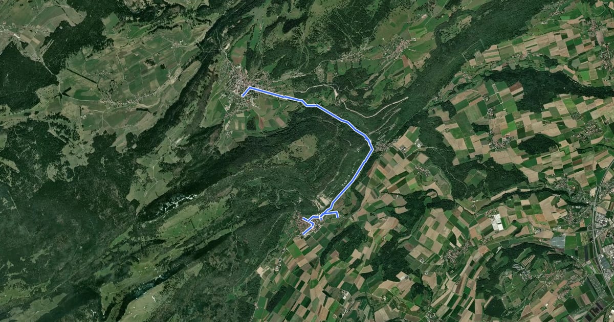 Маршрут Chemin des Gorges de Covatannaz на спутниковом снимке